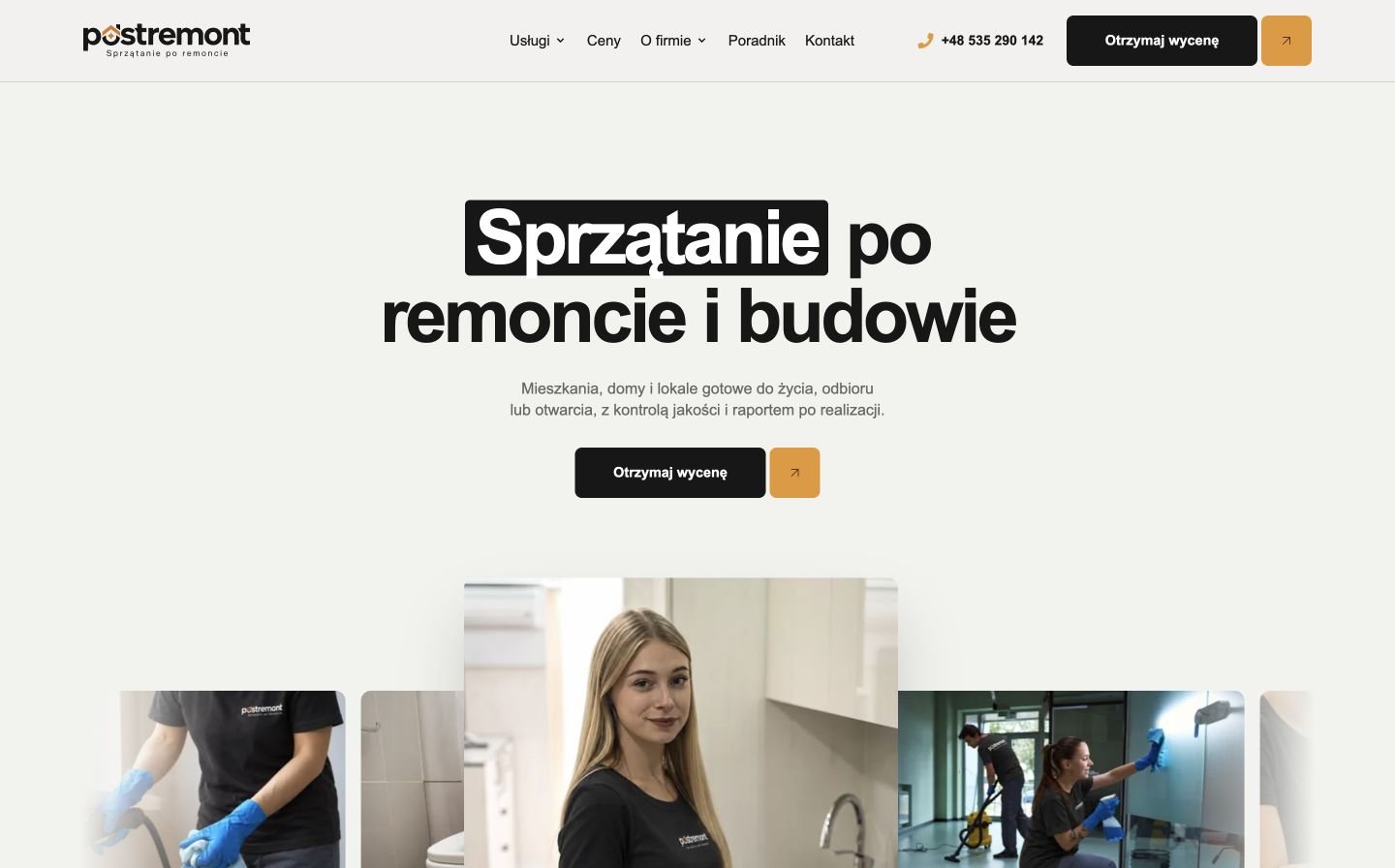Strona główna Postremont z ofertą sprzątania po remoncie i budowie.